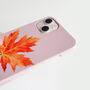Blush Pink And Autumn Leaf Print Personalised Case, thumbnail 2 of 5