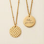 Hammered Disc Hidden Message Necklace, thumbnail 1 of 11
