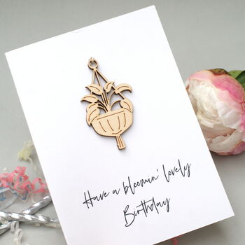 Bloomin' Wooden Charm Personalised Birthday Card, 2 of 7
