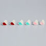 Sterling Silver Colourful Heart Stud Earrings, thumbnail 4 of 6