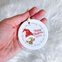 Personalised Christmas Gnome Ornament With Name, thumbnail 4 of 7
