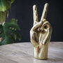 Gold Peace Hand Ornament, thumbnail 1 of 3