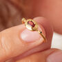 Red Garnet Solitaire Ring, 18k Gold Silver Vermeil, thumbnail 4 of 7
