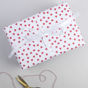 Red Heart Valentines Wrapping Paper, 3 of 6