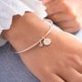 Star Edge Disc And Star Birthstone Initial Bangle, thumbnail 1 of 12