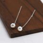 Sterling Silver Genuine Pearl Threader Earrings, thumbnail 5 of 11