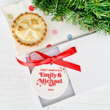 First Christmas Couples Personalised Bauble, 2 of 2