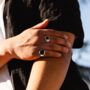 Gold Plated Square Signet Onyx Ring Polished Steel Ring, thumbnail 12 of 12
