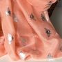 Silver Metallic Bees Scarf In Pink, thumbnail 3 of 3