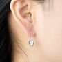 Silver Padlock Hoop Earrings, thumbnail 1 of 7