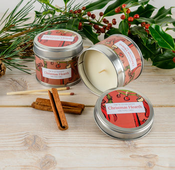 Christmas Hearth Cinnamon Scented Candle, 2 of 2