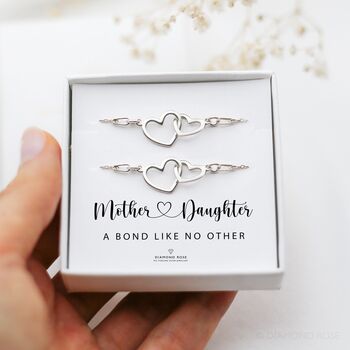 Mother And Daughter Bracelet Set – Interlocking Hearts, 7 of 7
