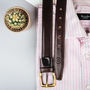Personalised Groomsmen's Leather Belt. 'The Gianni B', thumbnail 1 of 12