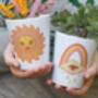 Personalised Sun, Rainbow Cloud Or Moon Plant Pot, thumbnail 3 of 4
