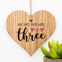 And Then There Were Three Hanging Wood Heart, thumbnail 2 of 3