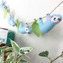 Hand Embroidered Sloth And Jungle Leaves Felt Garland, thumbnail 1 of 9