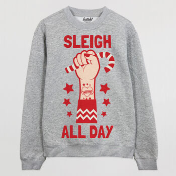 Sleigh All Day Women's Christmas Jumper, 10 of 11