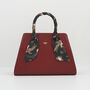 Wonderland Burgundy Structured Medium Tote, thumbnail 2 of 6