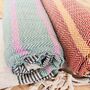 Striped Hand Loomed Fringed Blanket Throw, thumbnail 7 of 8
