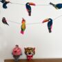 Tropical Birds Recycled Paper Garland, thumbnail 2 of 5
