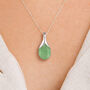 Personalised Sterling Silver Jade Teardrop Necklace, thumbnail 1 of 12