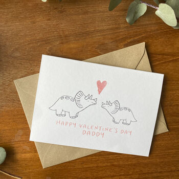 Happy Valentine's Day Daddy Triceratops Card, 2 of 4