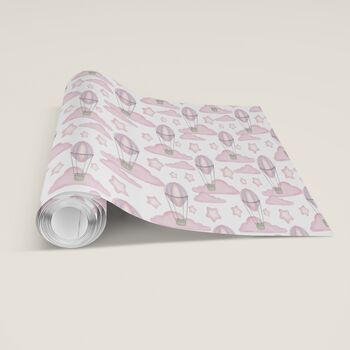 Hot Air Balloon Gift Wrapping Paper Available In Blue Or Pink, 2 of 7