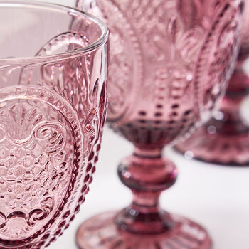 Set Of Four Amethyst Baroque Wine Goblets, 4 of 8
