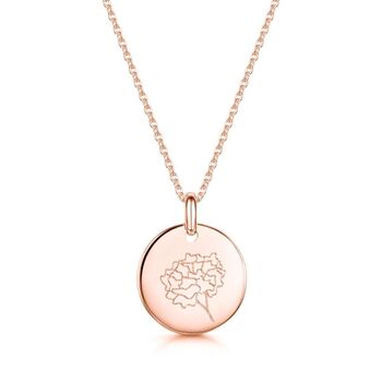 Personalised Birth Flower Necklace 18 K Rose Gold Plate, 10 of 10