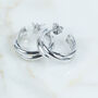 Sterling Silver Russian Wedding Ring Hoop Earrings, thumbnail 1 of 5