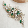 Crystal And Green Leaf Hair Comb, thumbnail 3 of 5