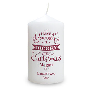 Personalised Merry Little Christmas Candle, 2 of 3