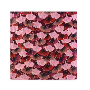 Red/Gold Mix Luxurious Ginkgo Leaf Pashmina Scarf, 2 of 4