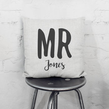 Personalised Mr And Mrs Cushions Wedding Present Gift, 2 of 3