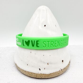 Green Awareness Ribbon Bracelet Wristband, 4 of 8