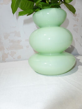 Orchid Green Glass Flower Vase, 3 of 5