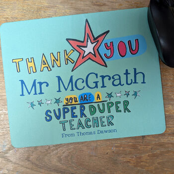 Personalised Thankyou Teacher Mousemat, 2 of 5