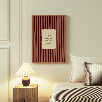 I Just Need You And Sunsets Striped Wall Print, 5 of 8