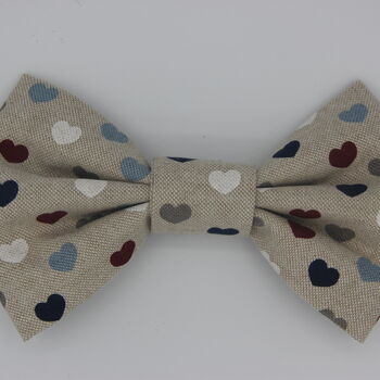 Blue Heart Dog Bow Tie, 4 of 5