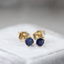 Blue Sapphire Stud Earrings In Silver Or Gold, thumbnail 2 of 12