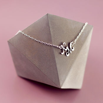 Couples Sterling Silver Initial Necklace, 3 of 11