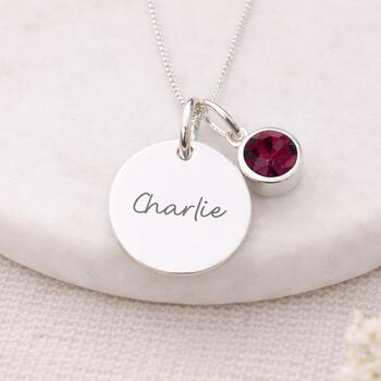 Personalised Sterling Silver January Birthstone Garnet Bracelet, 7 of 11