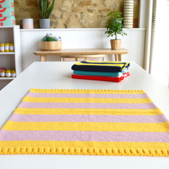 Easy Learn To Knit Stripe Blanket Kit, 4 of 10