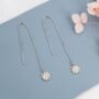 Sterling Silver Tiny Daisy Flower Ear Threaders, thumbnail 3 of 11