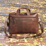 Minimalist Leather Briefcase Laptop Bag Business, thumbnail 1 of 12
