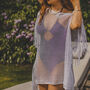 Viscose Metallic Tassel Beach Coverup In Silver, thumbnail 3 of 3