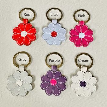 Leather Flower Keyring, 2 of 6