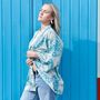 Turquoise And Gold Paisley Viscose Summer Jacket, thumbnail 3 of 4