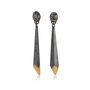 Drop Shard Earrings, Oxidised Silver + 24ct Gold Detail, thumbnail 2 of 3