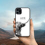 iPhone Case Highland Cow Personalised 12 13 14 15 Se, thumbnail 1 of 2